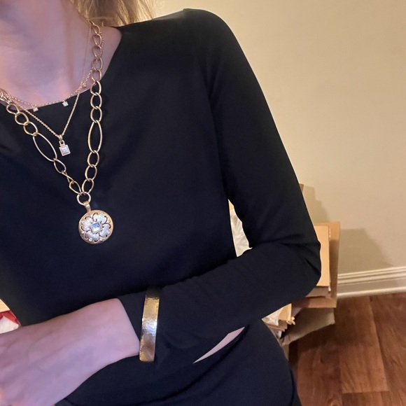 Long Sleeve Crew Neck Basic Stretch Crop Skirt Set - Picture 10 of 10